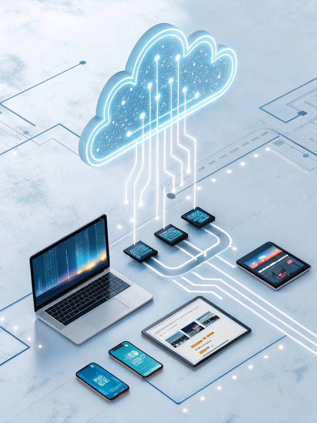A visual representation of a scalable network architecture, showing how edge devices can be easily added or removed to accommodate changing business needs.